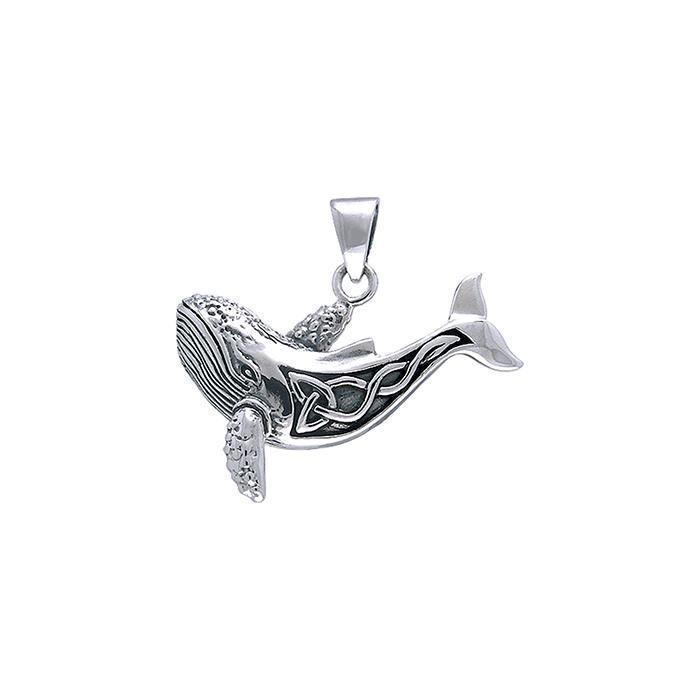 Celtic Accent Humpback Whale Sterling Silver Pendant TPD054