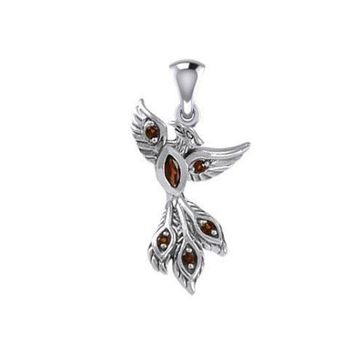 Alighting breakthrough of the Mythical Phoenix Silver Pendant with Gems TPD5407