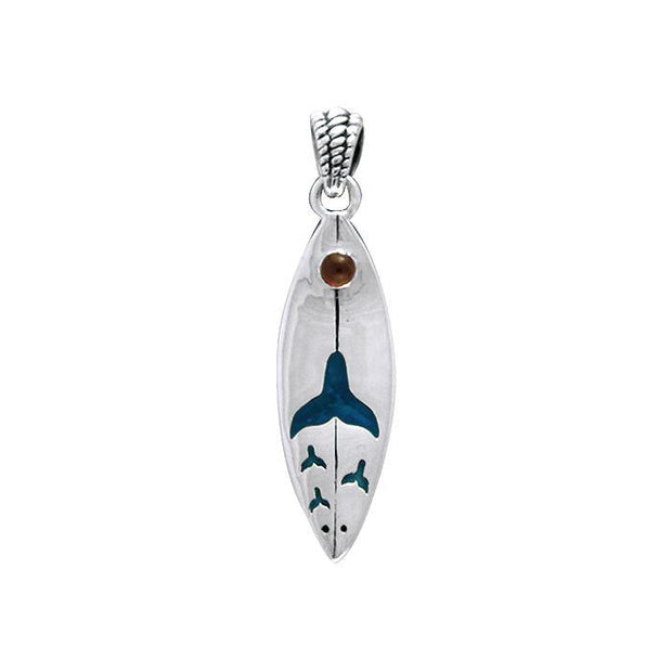 Whale Tail On Surf Pendant TPD056