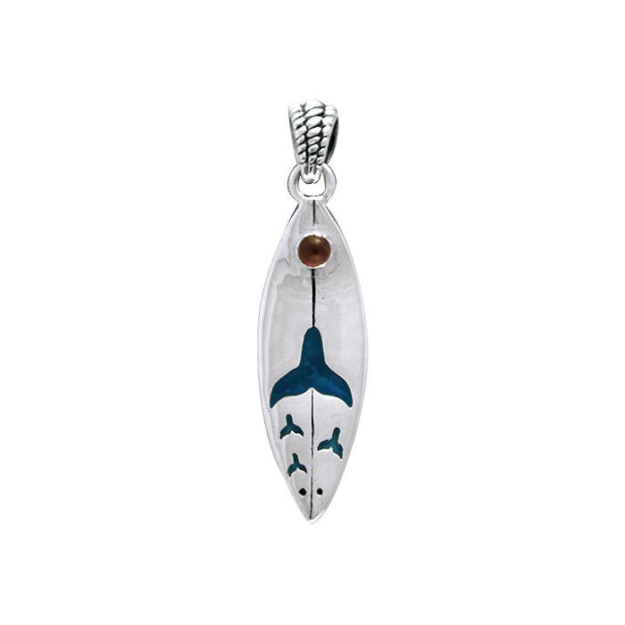 Whale Tail On Surf Pendant TPD056