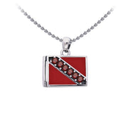 Dive Flag Silver Pendant with Gemstone TPD074