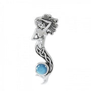 Silver Celtic Mermaid with Gem Pendant TPD079