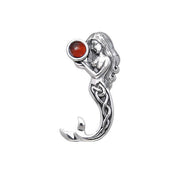 Gentle melody of the Celtic Mermaid Under the Sea ~ Sterling Silver Jewelry Pendant with Gemstone TPD080
