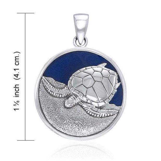 Enameled Turtle Silver Pendant by Ted Andrews TPD1023