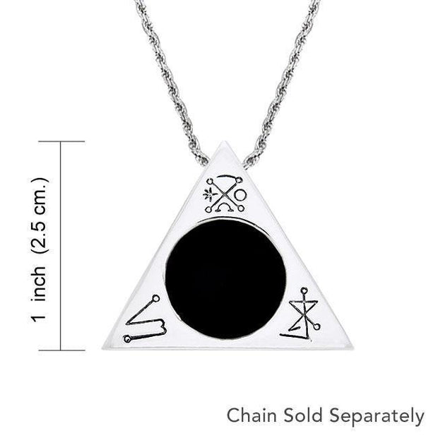 Invoking Triangle Sterling Silver Pendant with Enamel by Oberon Zell TPD1066