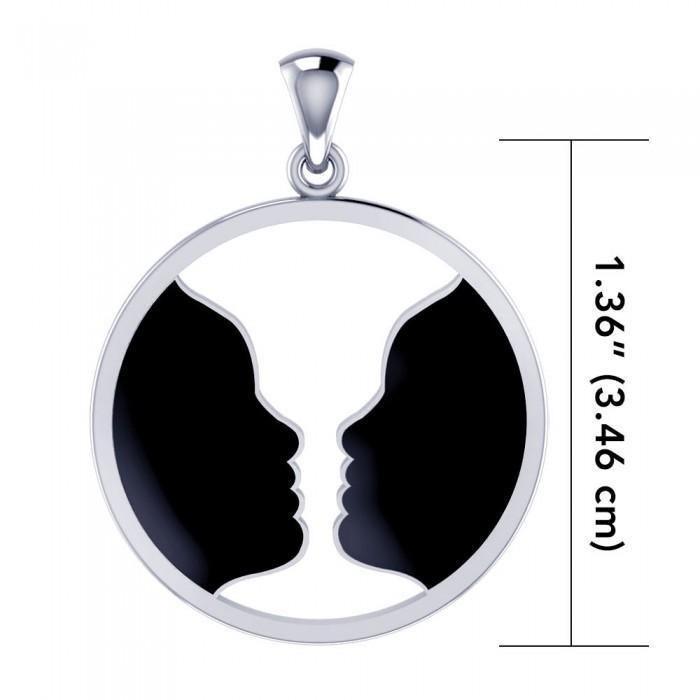 Soulmates Silver Pendant with Enamel by Oberon Zell TPD1067