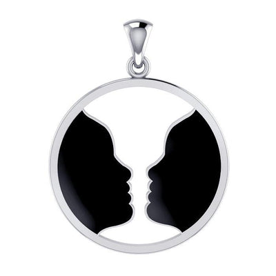 Soulmates Silver Pendant with Enamel by Oberon Zell TPD1067