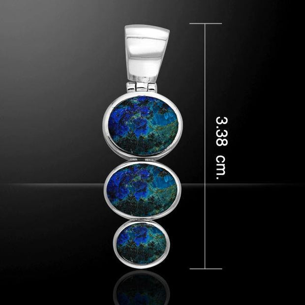 Round Tiered Cabochon Silver Pendant TPD111