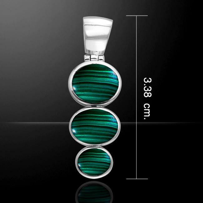 Round Tiered Cabochon Silver Pendant TPD111 Pendant