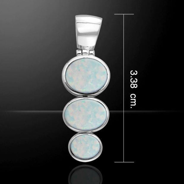Round Tiered Cabochon Silver Pendant TPD111