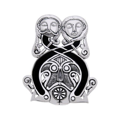 An upstanding impression to last ~ Viking Borre Courtship Sterling Silver Pendant TPD1138