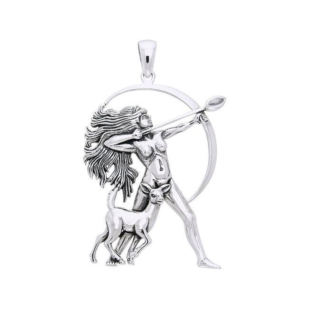 Diana Goddess Sterling Silver Pendant By Oberon Zell TPD1143 Pendant