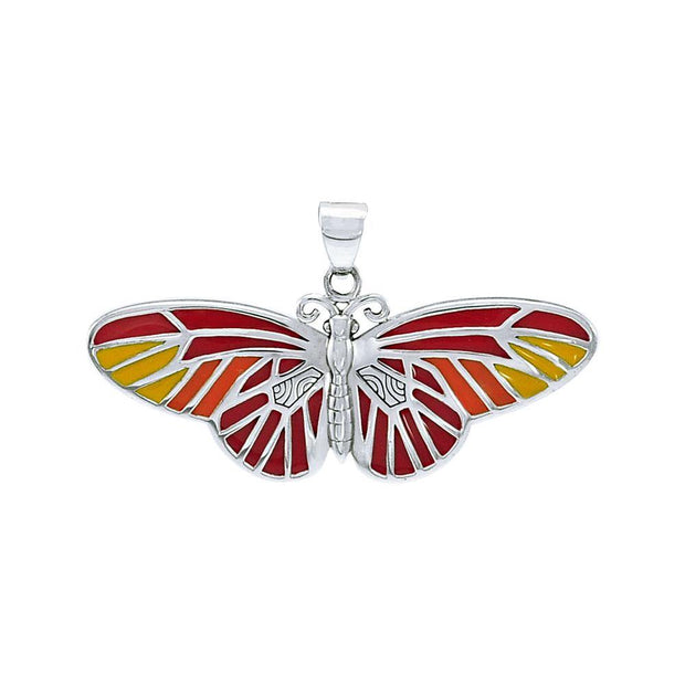 Butterfly Sterling Silver Pendant with Enamel TPD1150