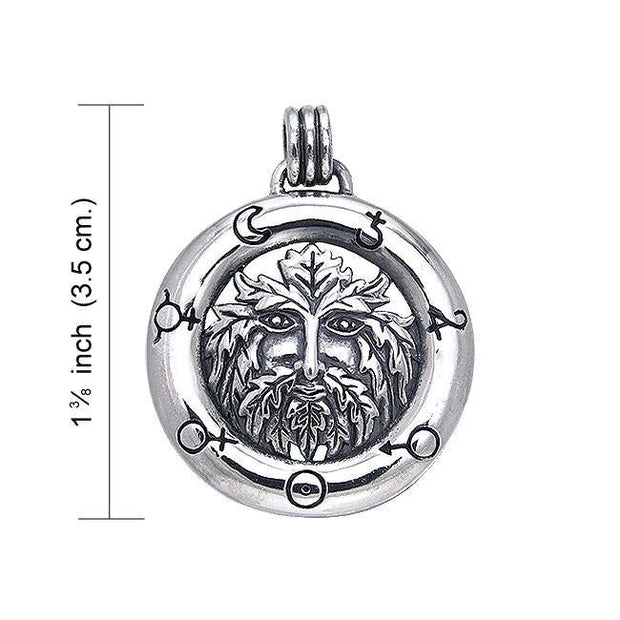 Symbol of earth ~ Green Man Sterling Silver Pendant Jewelry TPD122