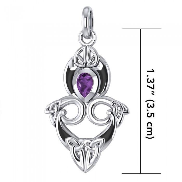 A first-rate lifetime tradition ~ Sterling Silver Celtic Triquetra Pendant Jewelry with Gemstones TPD1265