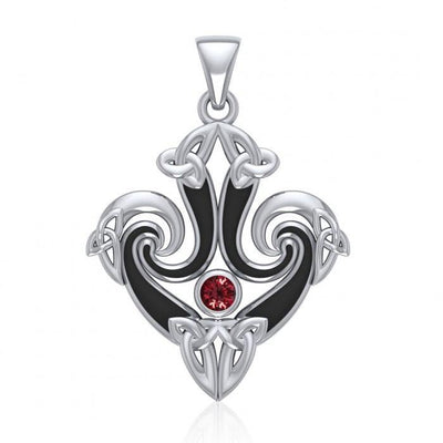 A rich everlasting pattern ~ Sterling Silver Celtic Triquetra Pendant Jewelry with Gemstone TPD1271