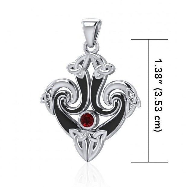 A rich everlasting pattern ~ Sterling Silver Celtic Triquetra Pendant Jewelry with Gemstone TPD1271