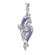 A meaningful elegance of the Trinity ~ Sterling Silver Celtic Triquetra Pendant Jewelry with Gemstone TPD1272
