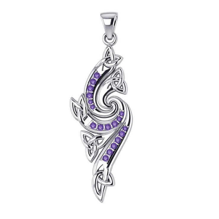 A meaningful elegance of the Trinity ~ Sterling Silver Celtic Triquetra Pendant Jewelry with Gemstone TPD1272 Pendant