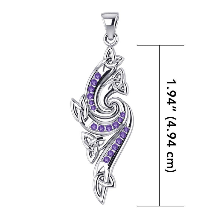 A meaningful elegance of the Trinity ~ Sterling Silver Celtic Triquetra Pendant Jewelry with Gemstone TPD1272 Pendant