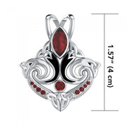 A manifestation of the marvelous Trinity ~ Sterling Silver Celtic Triquetra Pendant Jewelry with Gemstone TPD1273