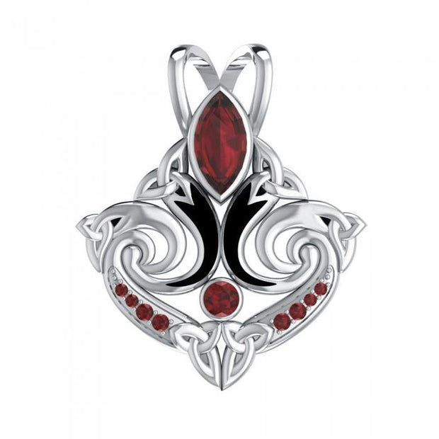 A manifestation of the marvelous Trinity ~ Sterling Silver Celtic Triquetra Pendant Jewelry with Gemstone TPD1273
