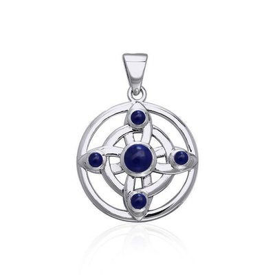 Elemental Wheel Of Being Silver Pendant with Gemstone TPD128