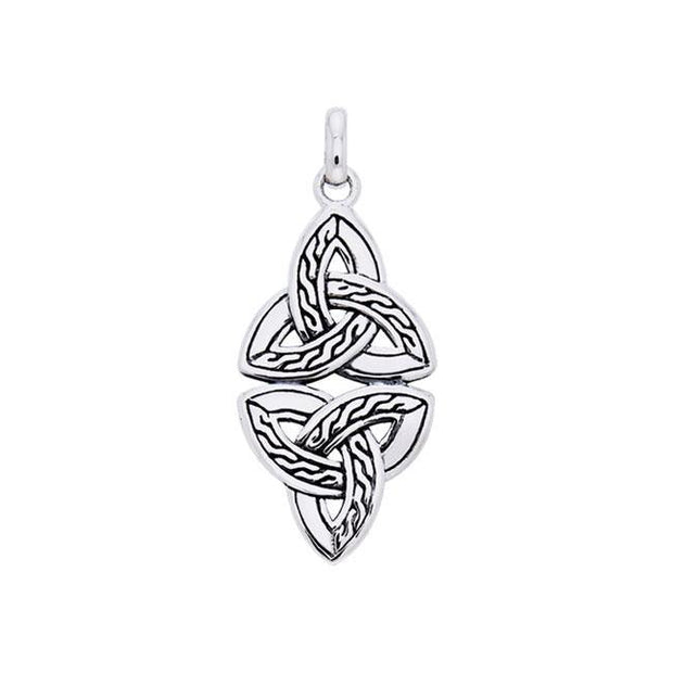 Double Braided Celtic Trinity Knot Sterling Silver Pendant TPD1294