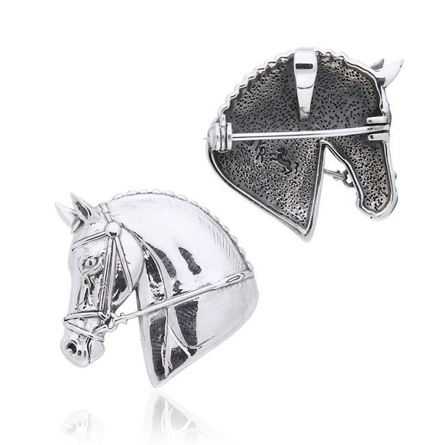 Horse Head Silver Pendant and Pin in One TPD1571 Pendant