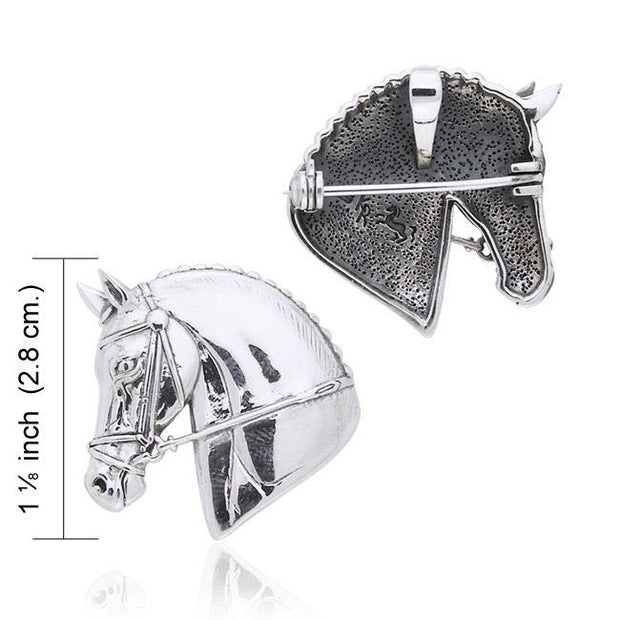 Horse Head Silver Pendant and Pin in One TPD1571