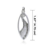 Viking Wave Shield Sterling Silver Pendant TPD1654