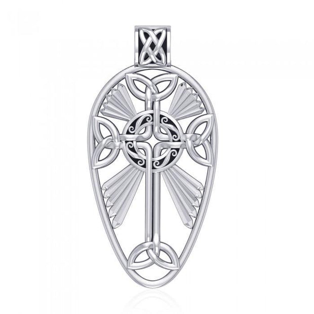 Large Celtic Cross Silver Pendant TPD1821