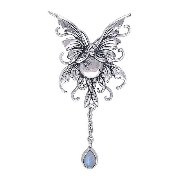 Fly under the Moonlight with the Bubble Rider Fairy Sterling Silver Pendant by Amy Brown TPD187