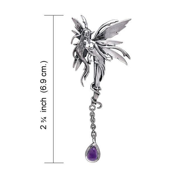 Firefly Faery Silver Pendant with Dangling Gem TPD192