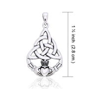 Celtic Triquetra with Claddagh Silver Pendant TPD2239
