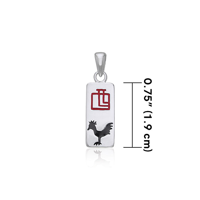 Chinese Astrology Rooster Silver Pendant TPD246