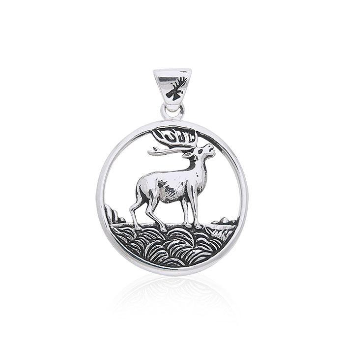 Deer Stag Sterling Silver Pendant TPD251