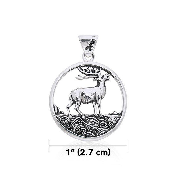 Deer Stag Sterling Silver Pendant TPD251