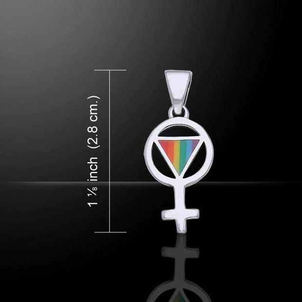 Female Symbol Rainbow Silver Pendant TPD268