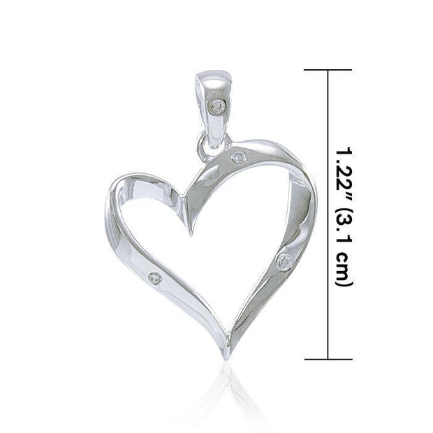 Elegant Heart Silver Pendant TPD2963