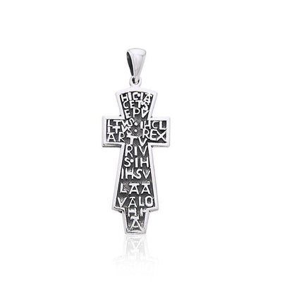 Cross with Words Silver Pendant TPD2998