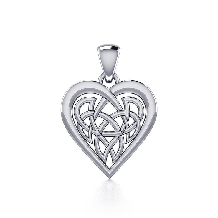 Celtic Knot Heart Sterling Silver Pendant TPD3015