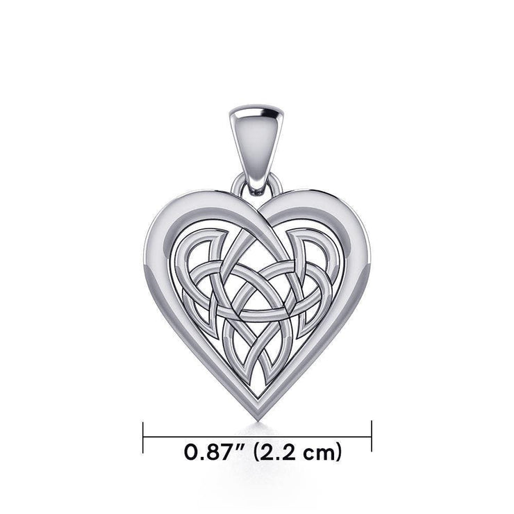 Celtic Knot Heart Sterling Silver Pendant TPD3015