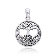 Interwoven with Birds in the Celtic Tree of Life ~ Sterling Silver Jewelry Pendant TPD3019 - Wholesale Jewelry