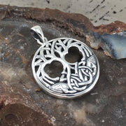 Interwoven with Birds in the Celtic Tree of Life ~ Sterling Silver Jewelry Pendant TPD3019 - Wholesale Jewelry