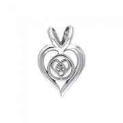 Celtic Knotwork Silver Heart Pendant TPD301