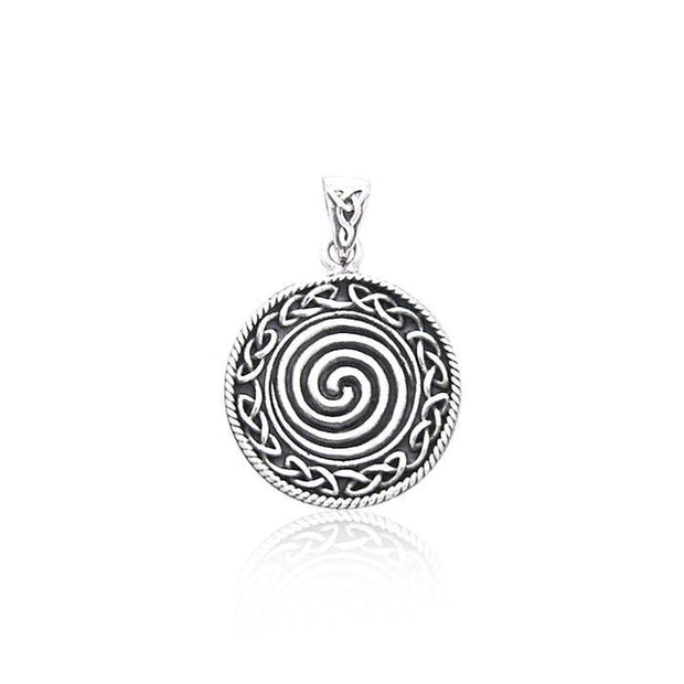 Small Celtic Knot Silver Spiral Pendant TPD3023
