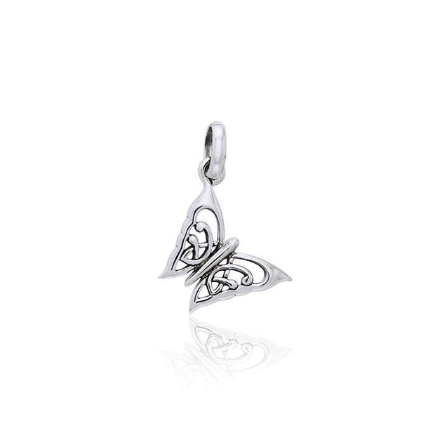 Small Celtic Butterfly Sterling Silver Pendant TPD3041
