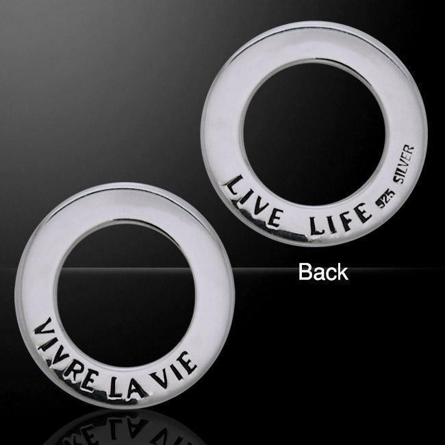 Live Life Vivre La Vie Silver Ring Pendant TPD3249