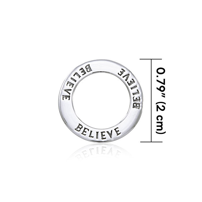 Believe Silver Ring Pendant TPD3250